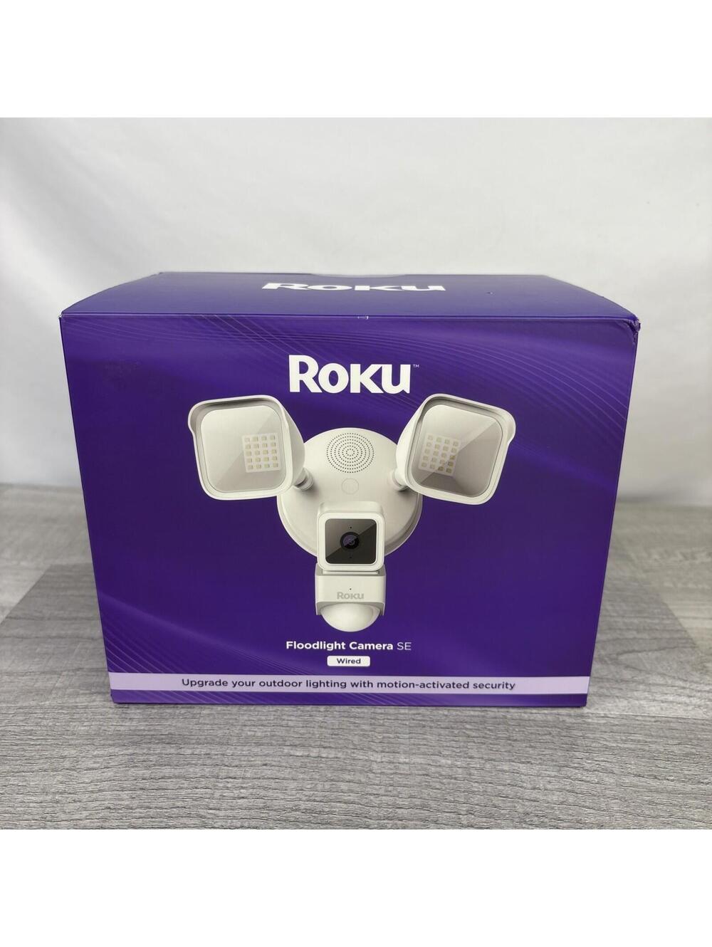 Brand New Roku Smart Home Floodlight Camera SE Wi-Fi, Wired Security Camera